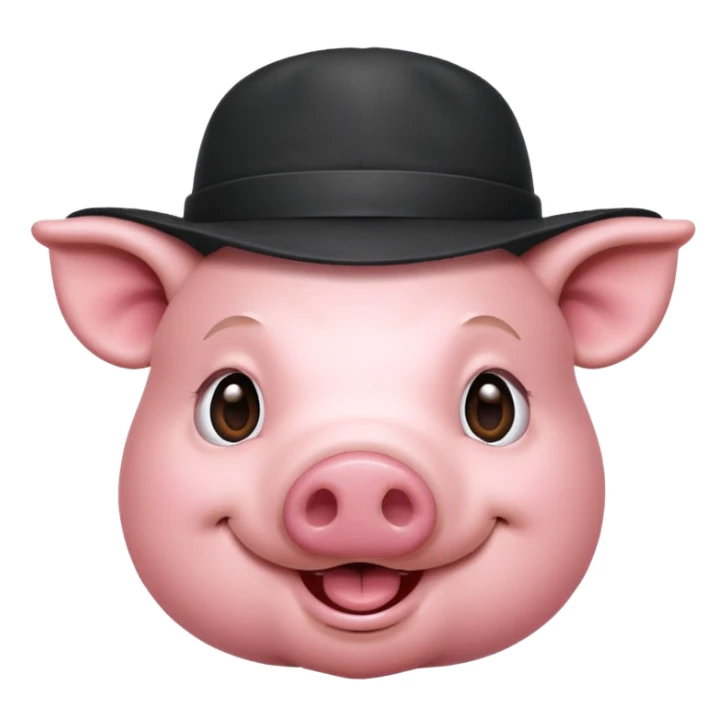 pig wear hat sticker