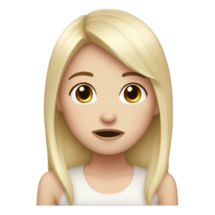 white girl with bangs crying sticker