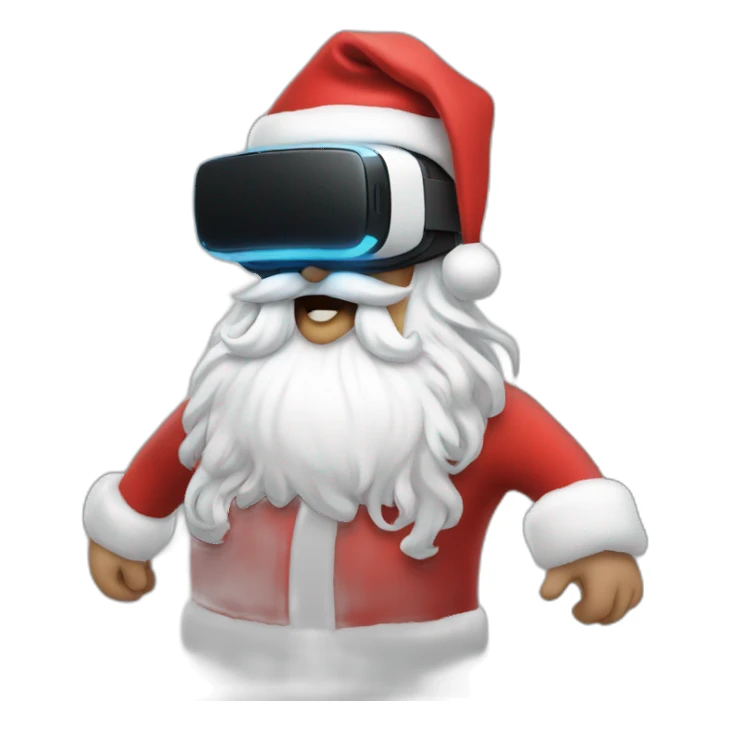 santa wearing vr headset sticker