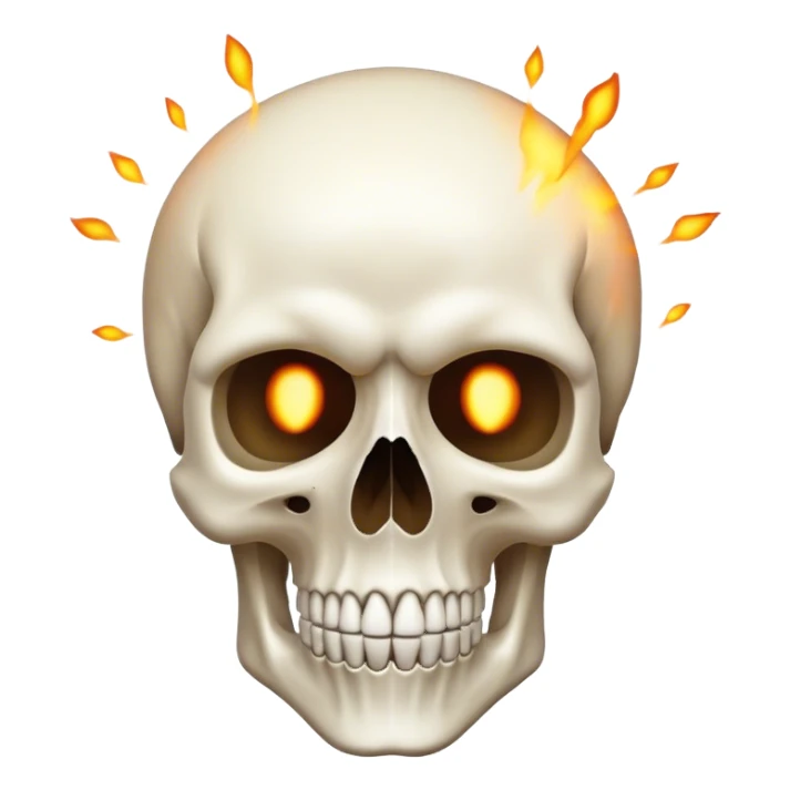 A skull emoji with their mind exploded sticker