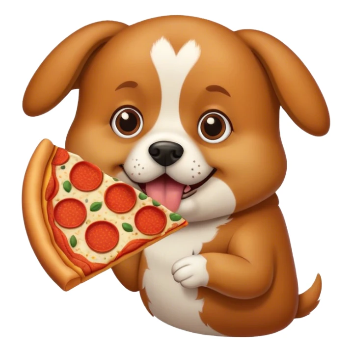 Dog eating pizza sticker