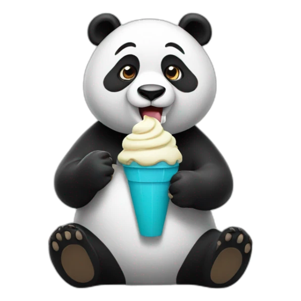 Panda eating ice cream sticker