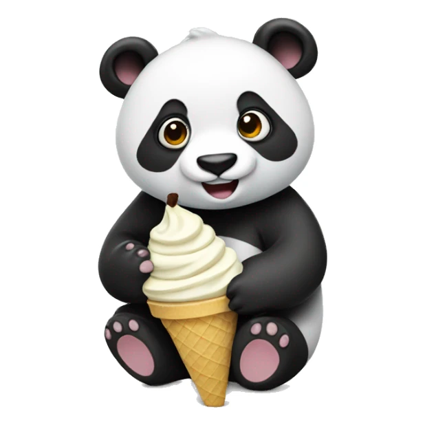 Panda eating ice cream sticker