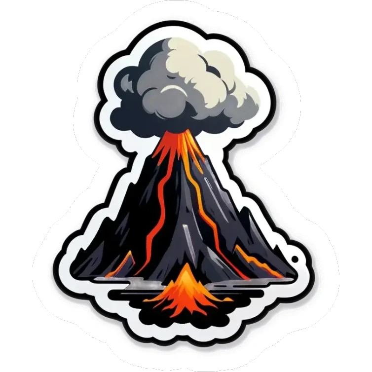 Volcano sticker