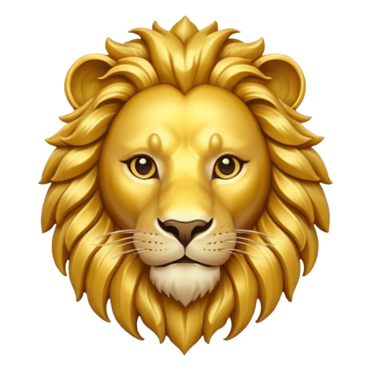 stylized golden lion head sticker