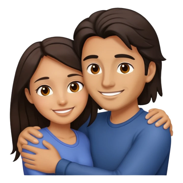 couple hug with warm smiles sticker