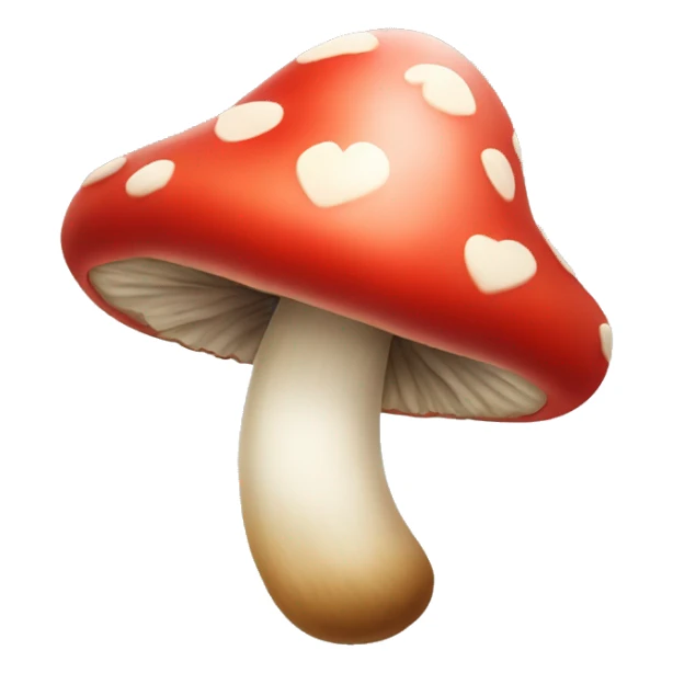 Heart shaped mushroom sticker