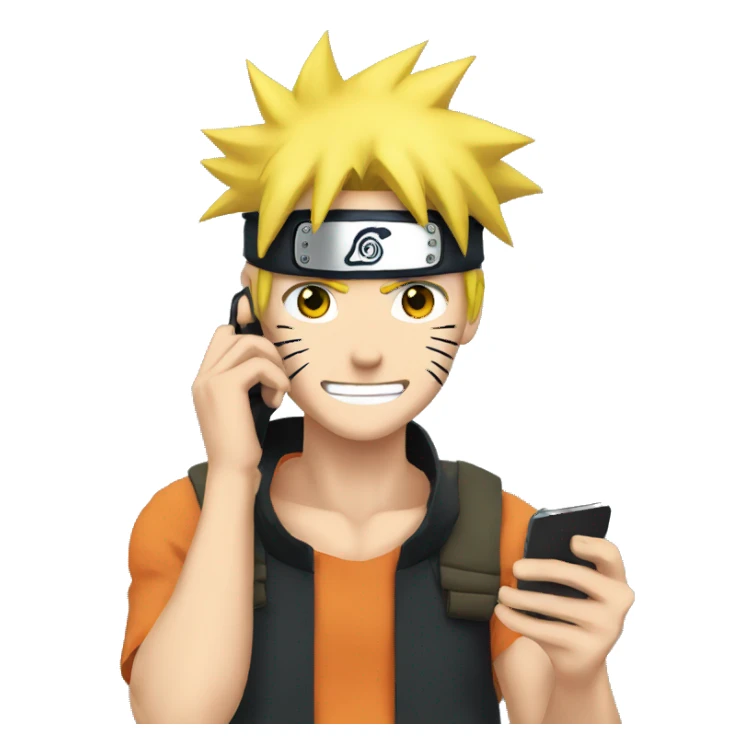 naruto man on a phone sticker
