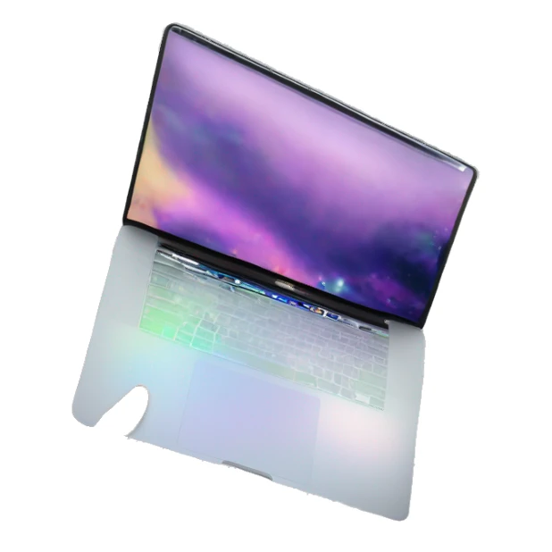 macbook pro with Realistic isolated gradient silver holographic wallpaper sticker
