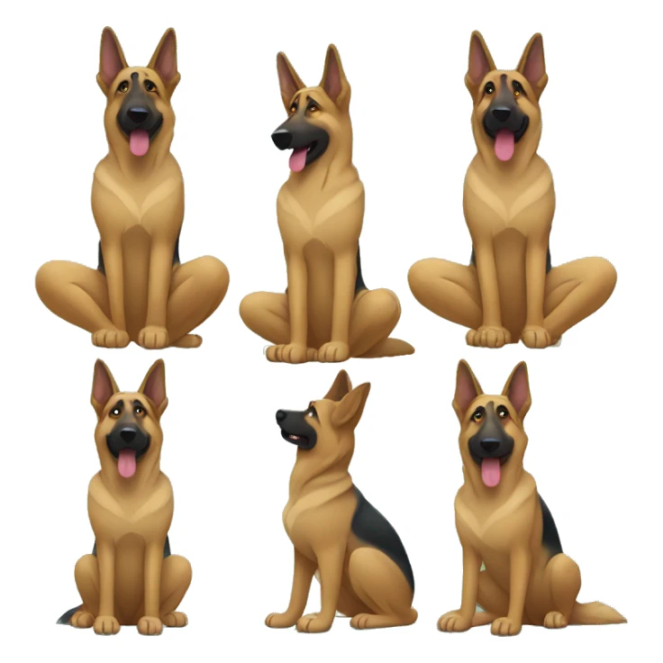 German shepherd doing yoga poses sticker
