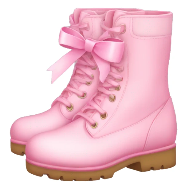 pastel pink boots with pink bow sticker