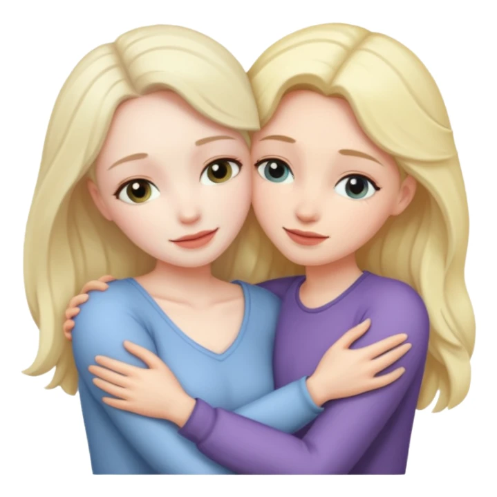 two naked woman hugging sticker