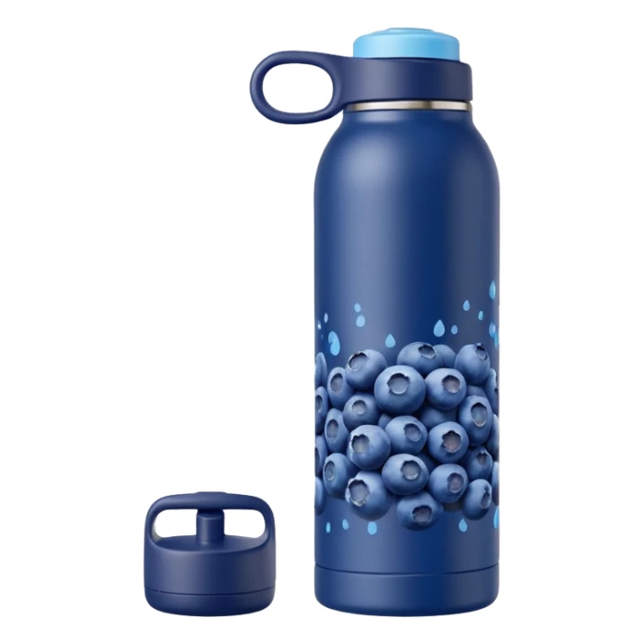 Blueberry patterned thermal water bottle with handle  sticker