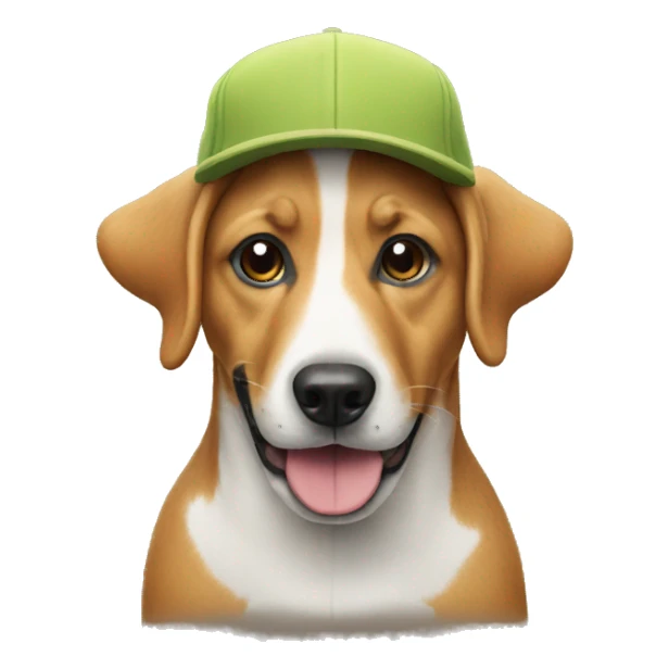 Apple Dog emoji in five-panel hat sticker