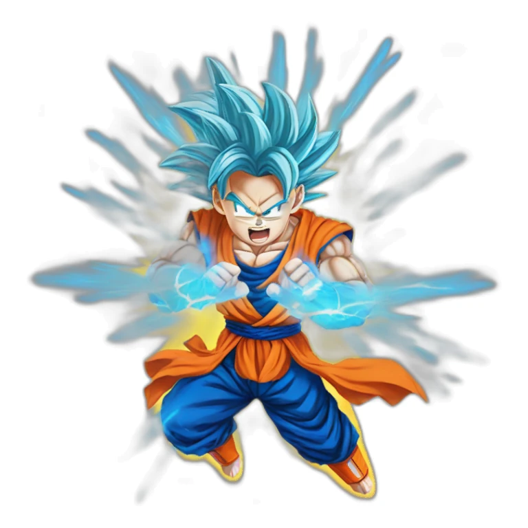 goku super saiyan with rays sticker