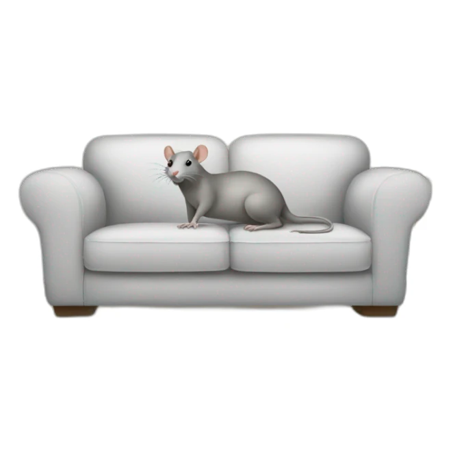 white living room with a couch gray-rat sticker