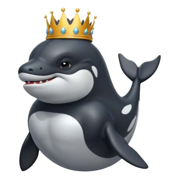 orca with muscles and crown sticker
