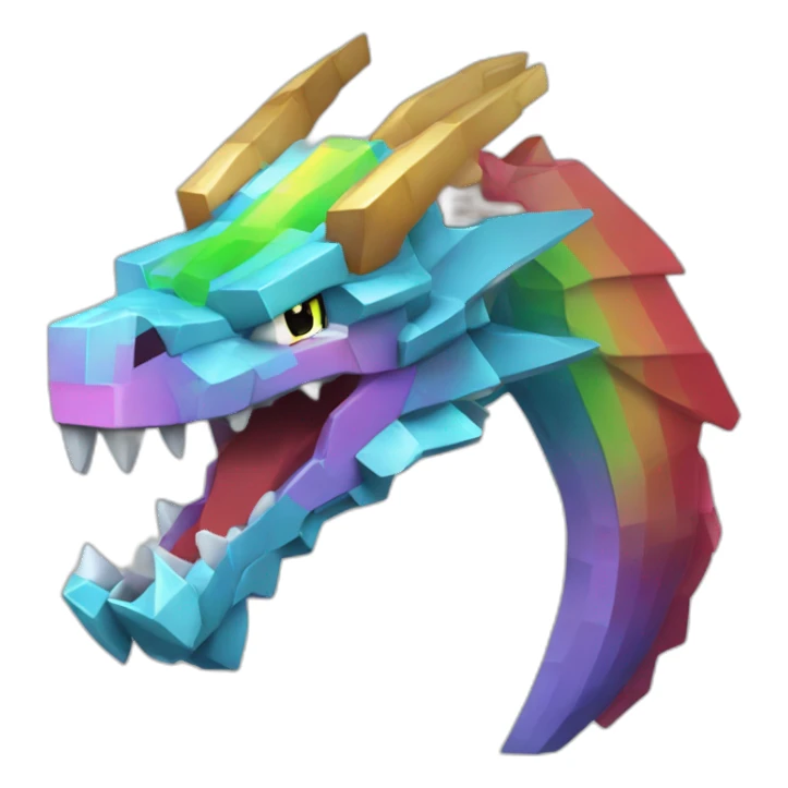 Minecraft Rainbow Dragon Head Diamond Horn sticker