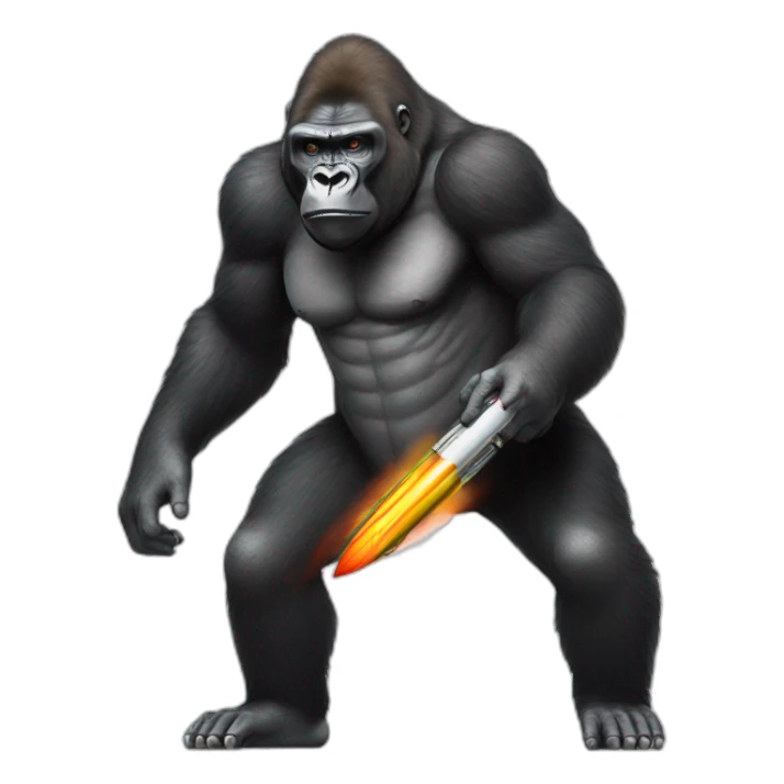Gorilla-shooting-rocket sticker