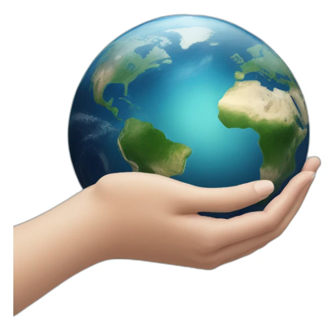 hands holding planet earth with same earth next to it  sticker