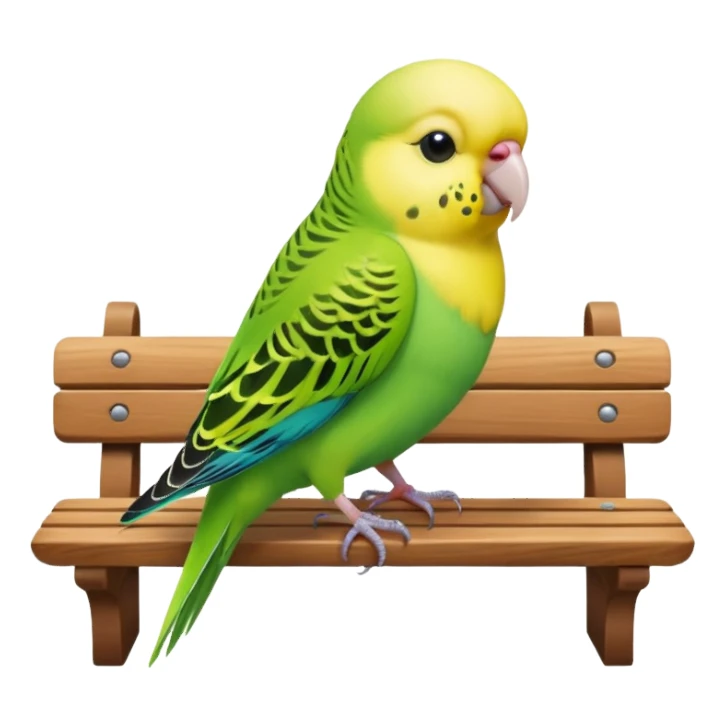 green budgie on a bench sticker