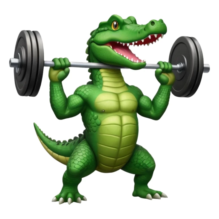 weightlifting crocodile sticker