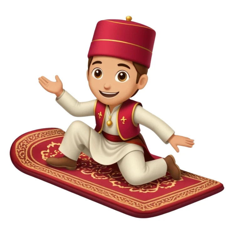 person riding a magic carpet sticker