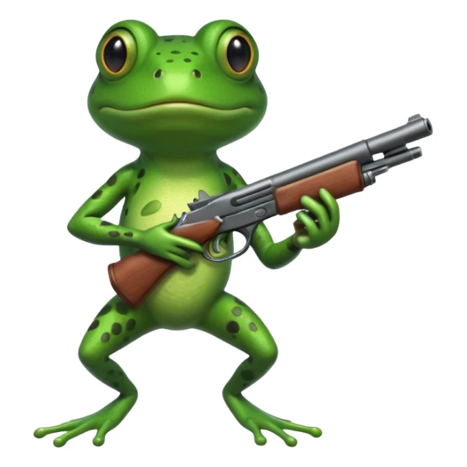 Frog with a gun sticker