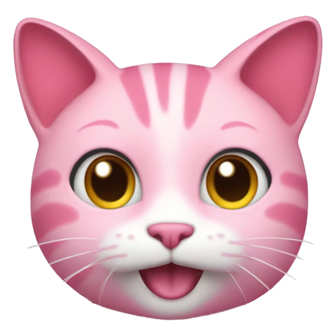 a pink cat saying hello sticker