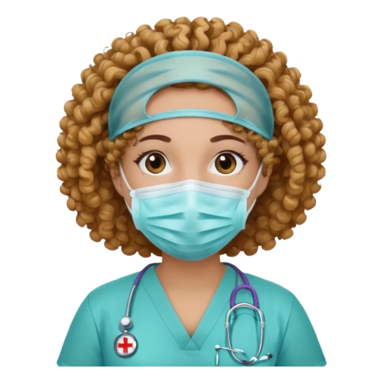 curly nurse sticker