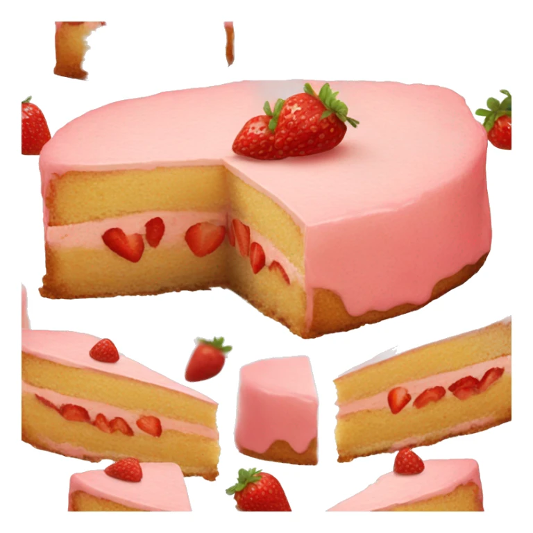 slice of strawberry cake sticker
