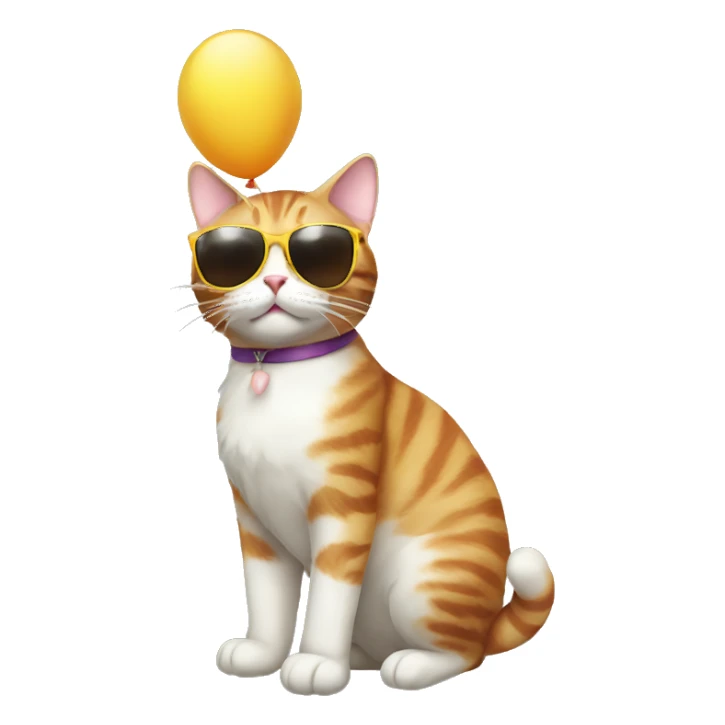 Cat with sunglasses and ballon sticker