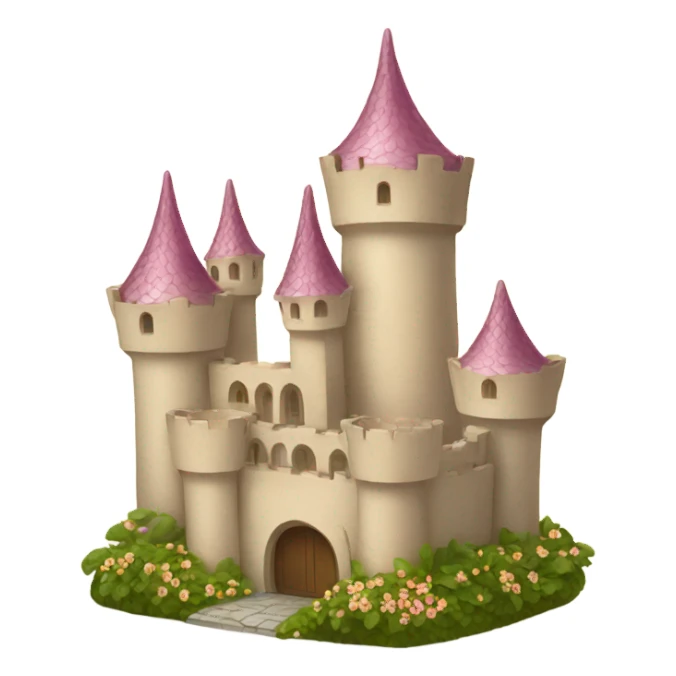Fairy beige castle flowers sticker