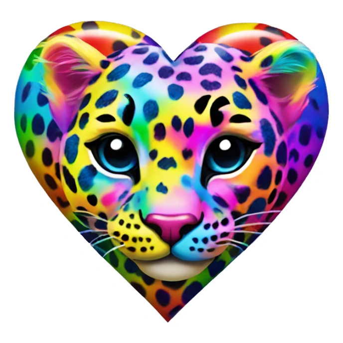 lisa frank rainbow leopard print heart sticker