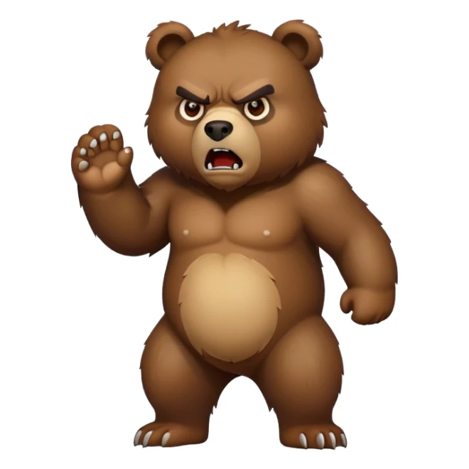 Full body bear angry  sticker