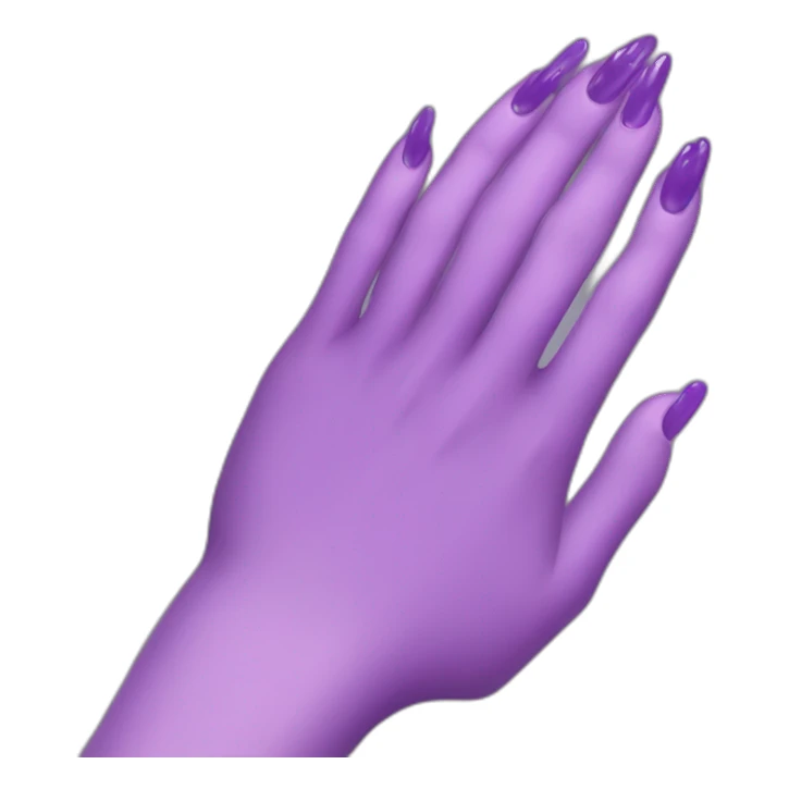 Hands like this 🙏🏻with purple nails done sticker
