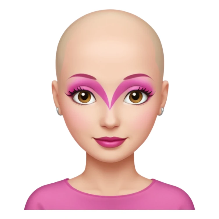 👩‍🦲pink makeup lico sticker