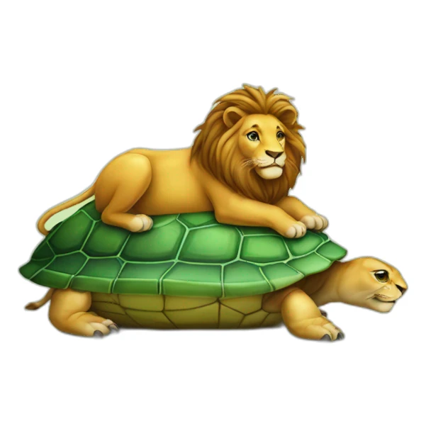 Lion sur une tortue sticker