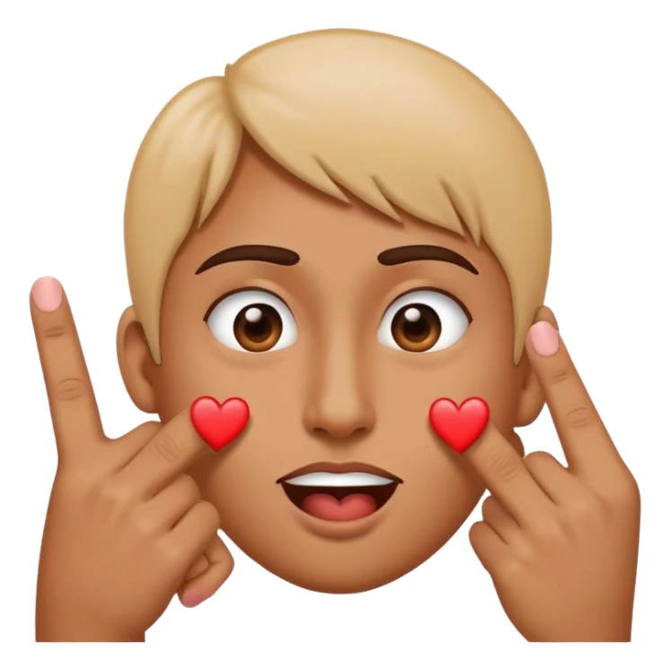 Heart eye emoji with middle finger  sticker