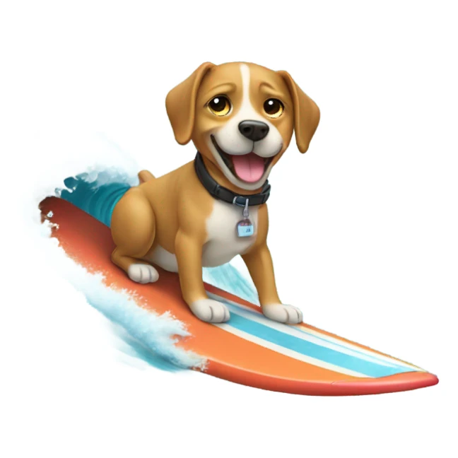 Dog surfing sticker