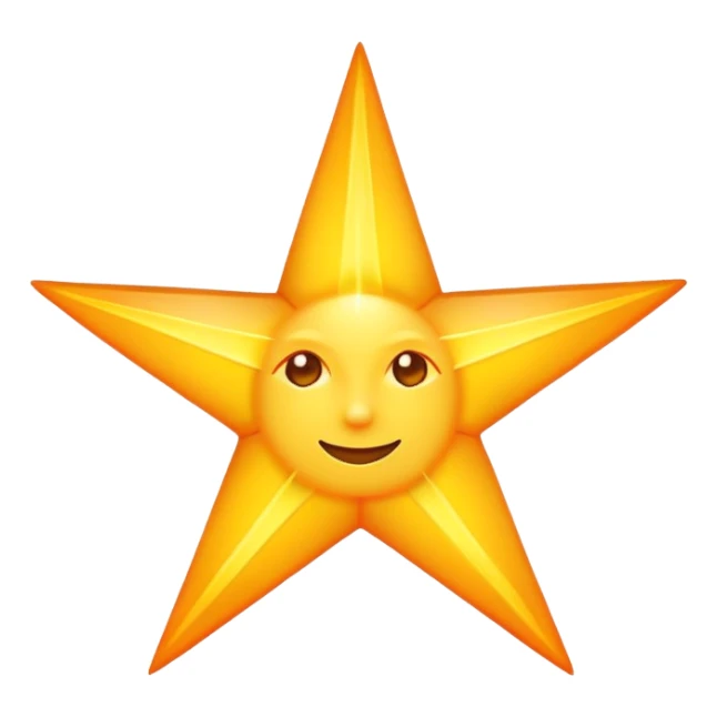 sun as a five-pointed star shape, yellow and orange sticker