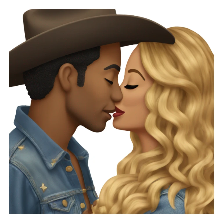 Beyonce kissing cowboy carter sticker