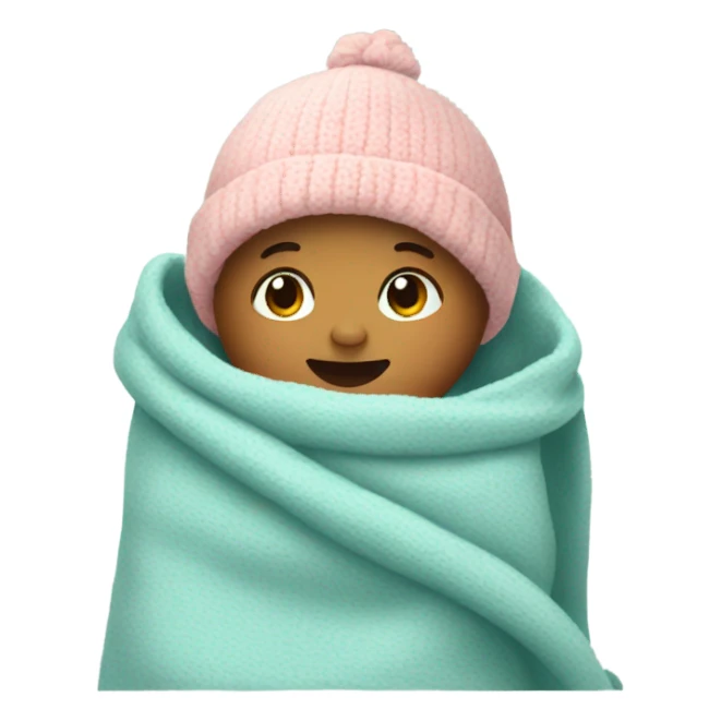 Newborn in beanie and blanket sticker