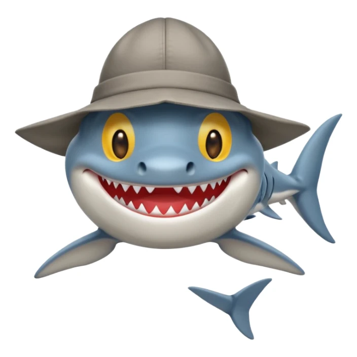 shark wearing a hat sticker