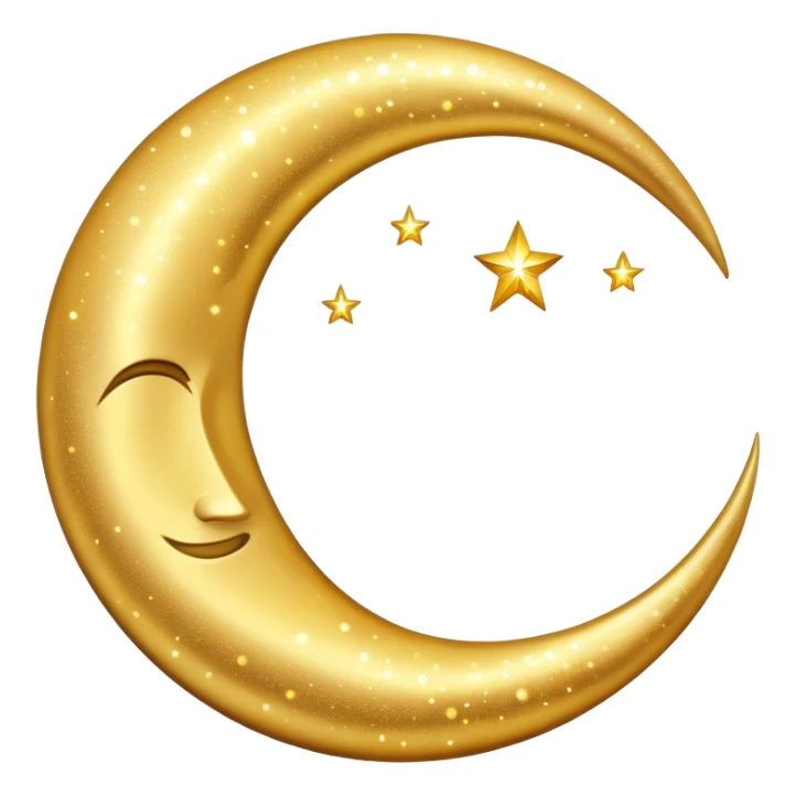 Pretty sparkly golden crescent moon  sticker