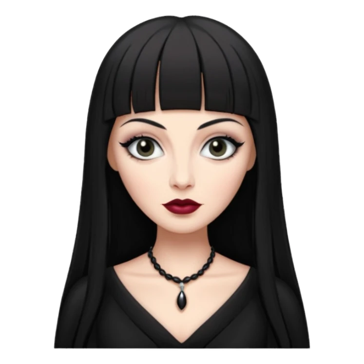 morticia addams com franja sticker