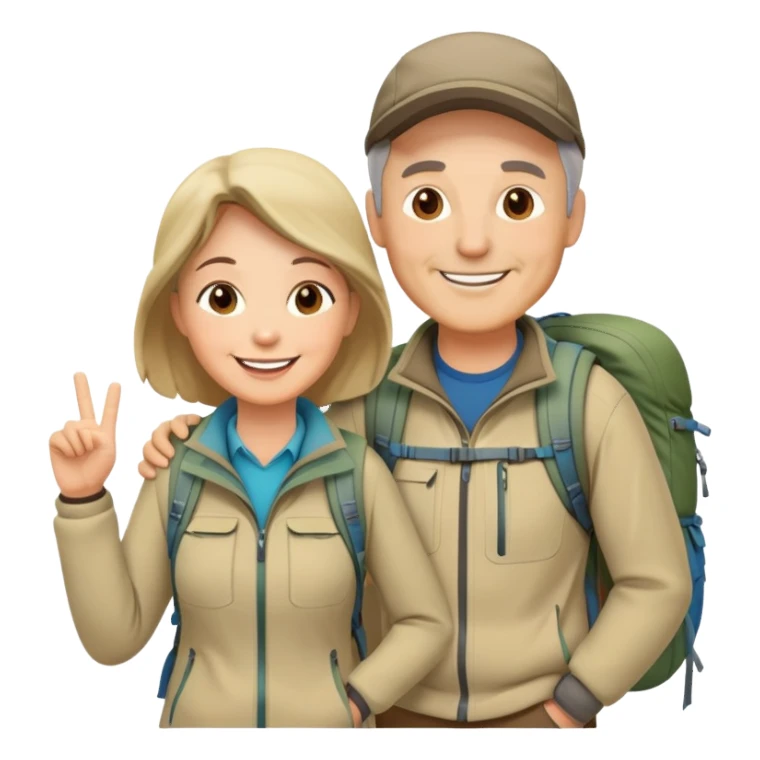 Middle age couple camping sticker