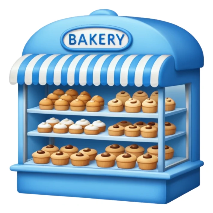 blue bakery store sticker
