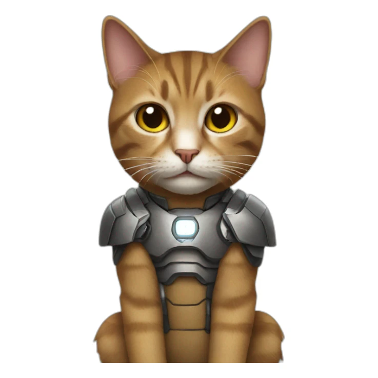 cat in a ironman costume sticker