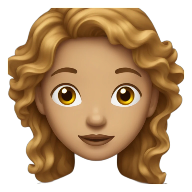 Long brown light wavy haired girl sticker